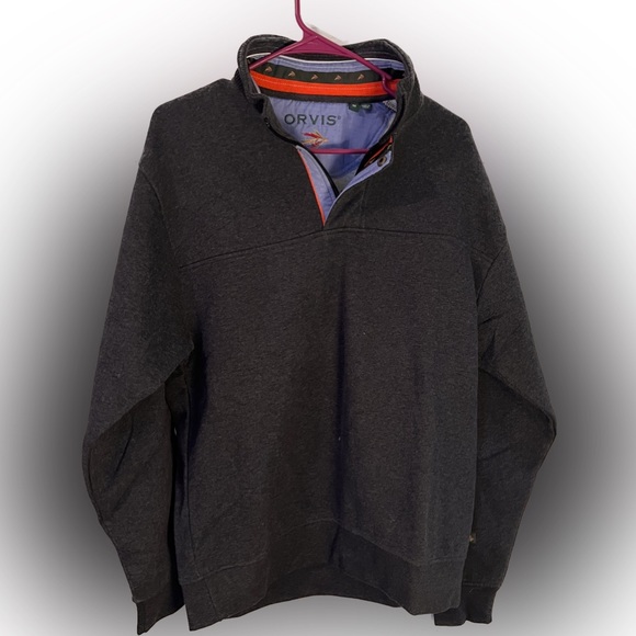 Orvis pullover cardigan, charcoal, brand new!! Never worn, incredible quality - Picture 3 of 6